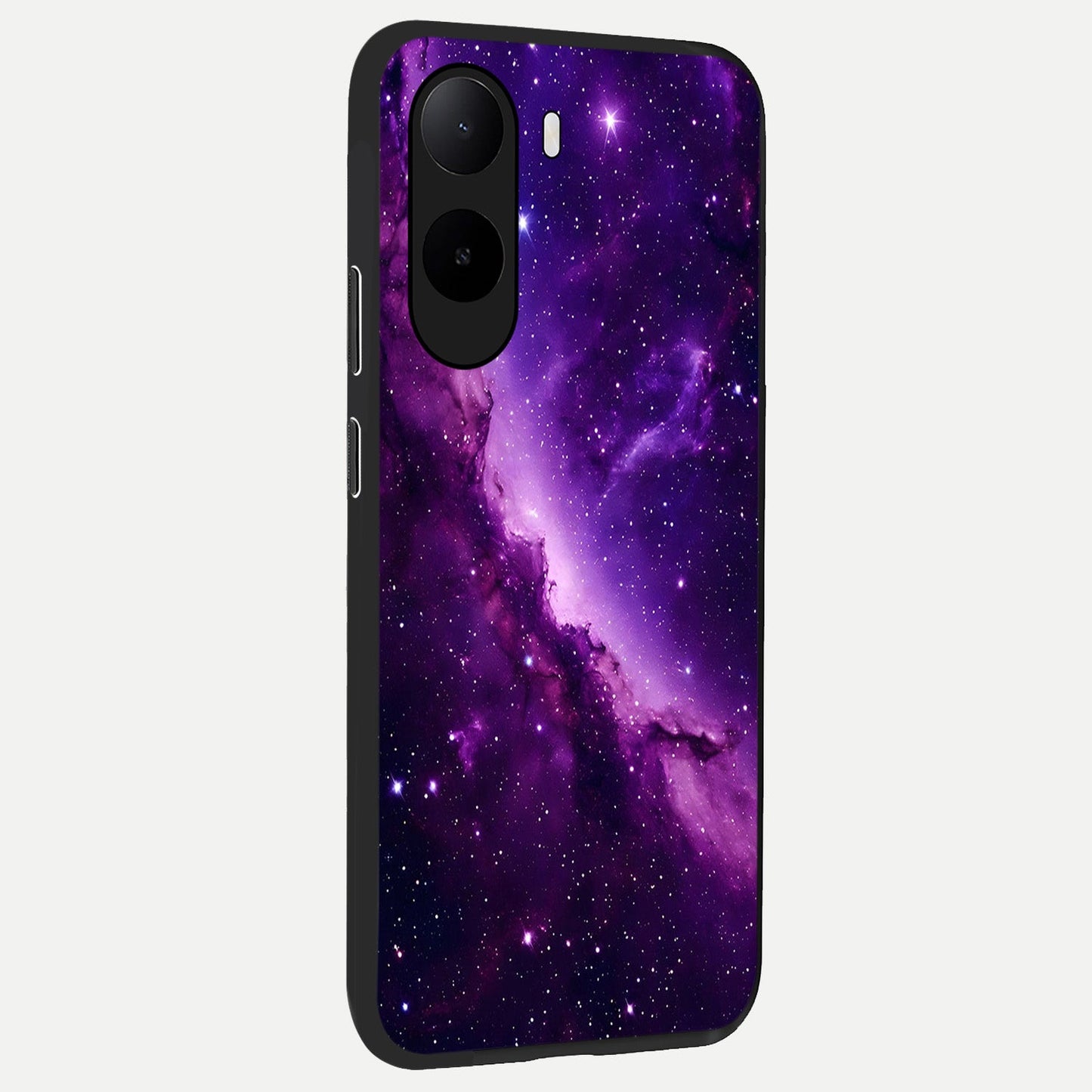  Purple Shade Sky back cover For Poco C85x slim fit glass case with vibrant aesthetic design