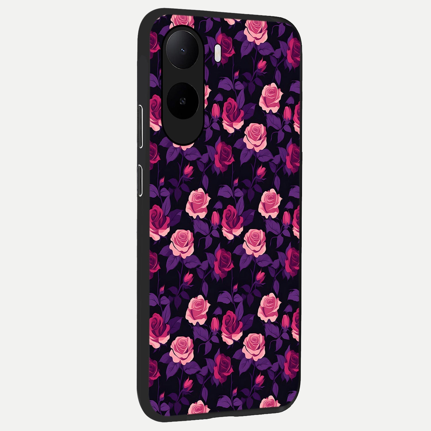  Rose Garden Twilight back cover For Poco C85x slim fit glass case with vibrant aesthetic design