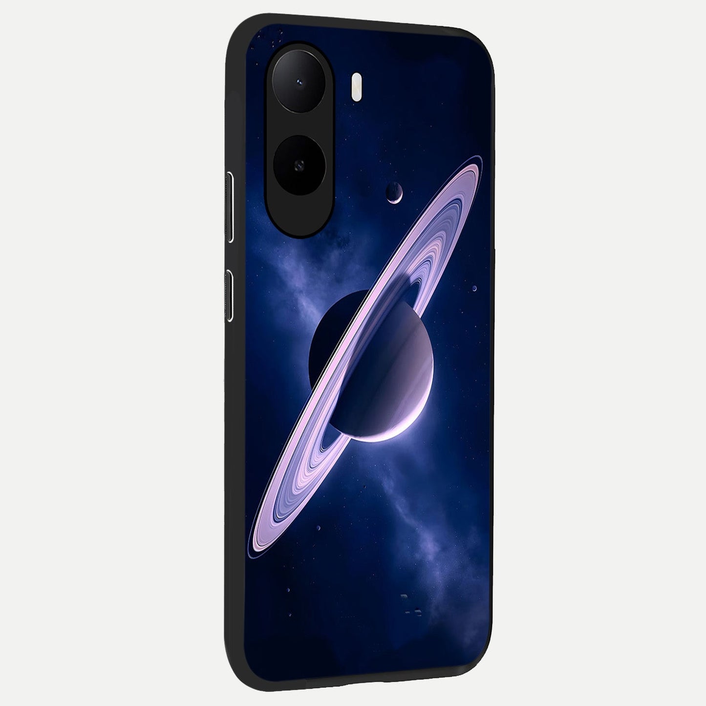  Saturn Ring Mystique back cover For Poco C85x slim fit glass case with vibrant aesthetic design