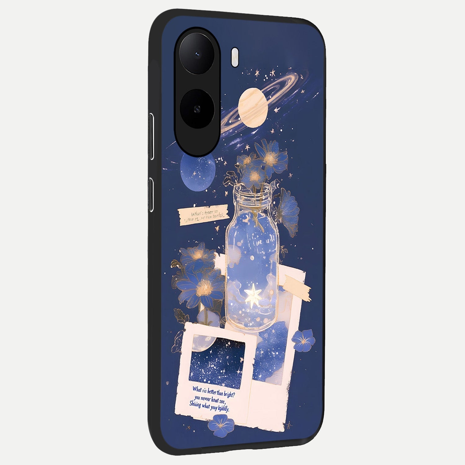  Starlit Cosmic Jar back cover For Poco C85x slim fit glass case with vibrant aesthetic design