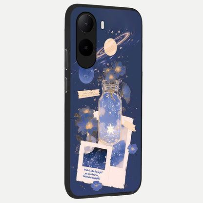  Starlit Cosmic Jar back cover For Poco C85x slim fit glass case with vibrant aesthetic design