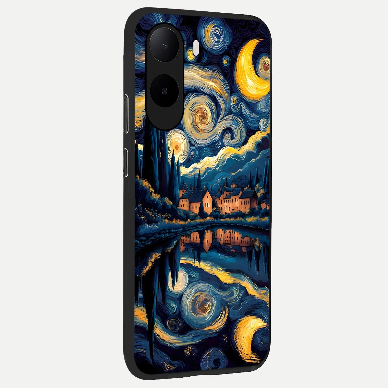  Starry Sky Serenity back cover For Poco C85x slim fit glass case with vibrant aesthetic design