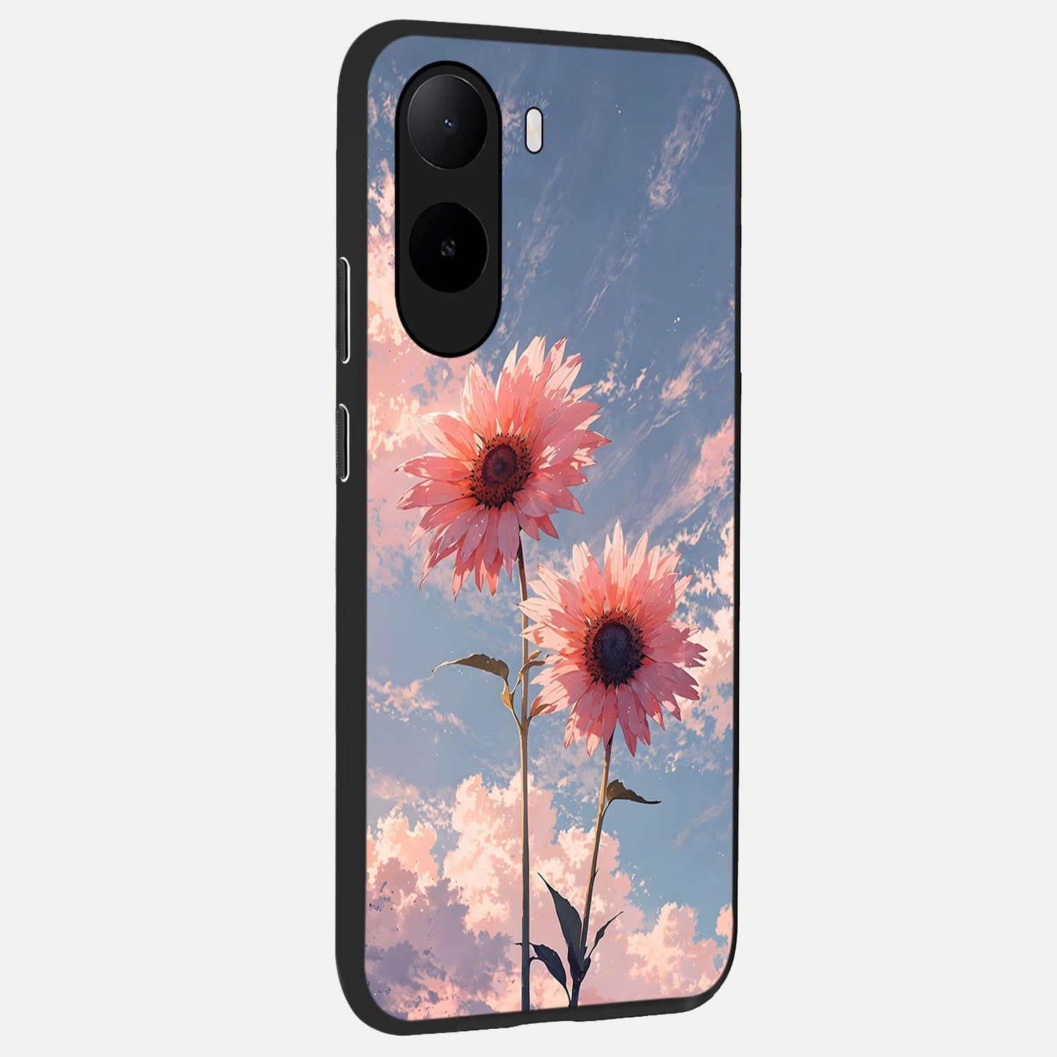  Sun Moon Balance back cover For Poco C85x slim fit glass case with vibrant aesthetic design