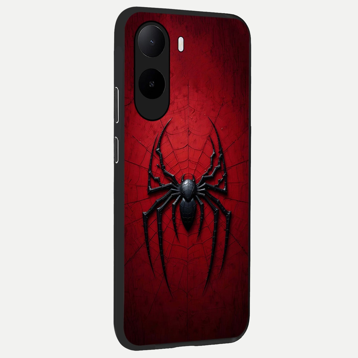  Superhero Web Emblem back cover For Poco C85x slim fit glass case with vibrant aesthetic design