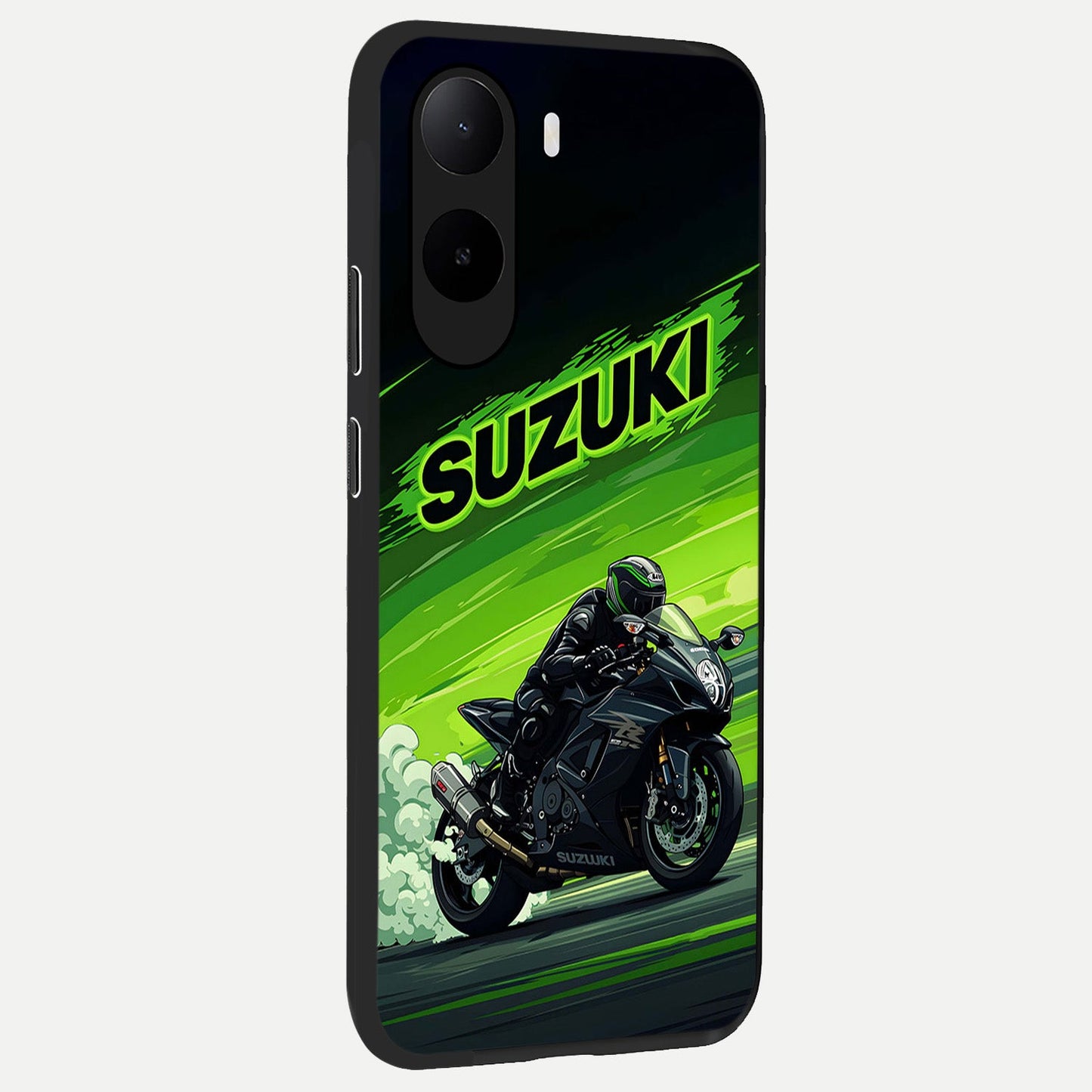  Suzuki Speed Beast back cover For Poco C85x slim fit glass case with vibrant aesthetic design
