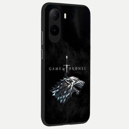  Throne Wolf Legacy back cover For Poco C85x slim fit glass case with vibrant aesthetic design