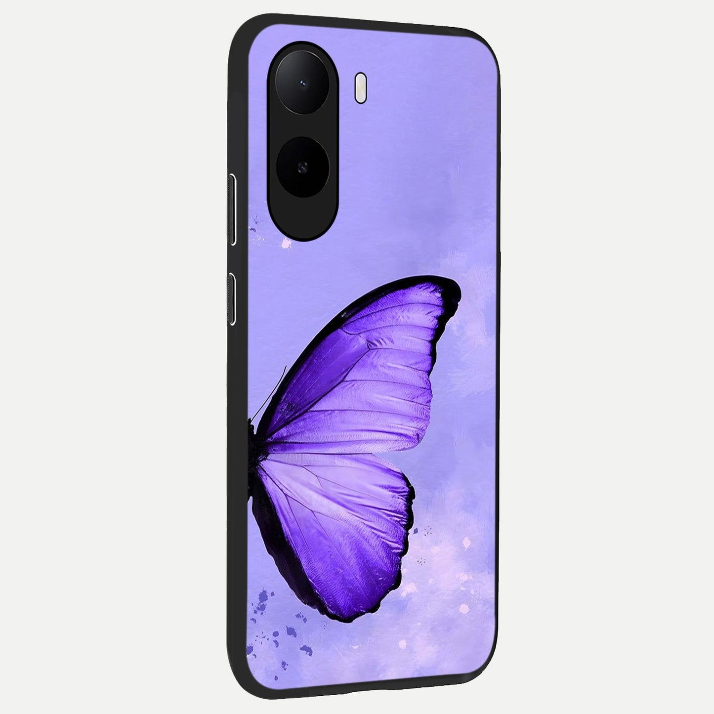  Violet Dream Wing back cover For Poco C85x slim fit glass case with vibrant aesthetic design