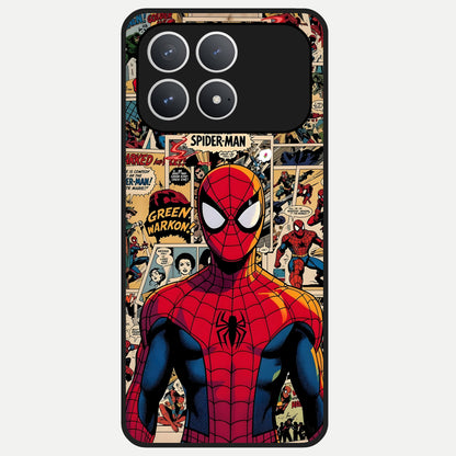  Aesthetic Spider Glass Case For Poco F8 Pro back cover – full design glossy printed glass finish