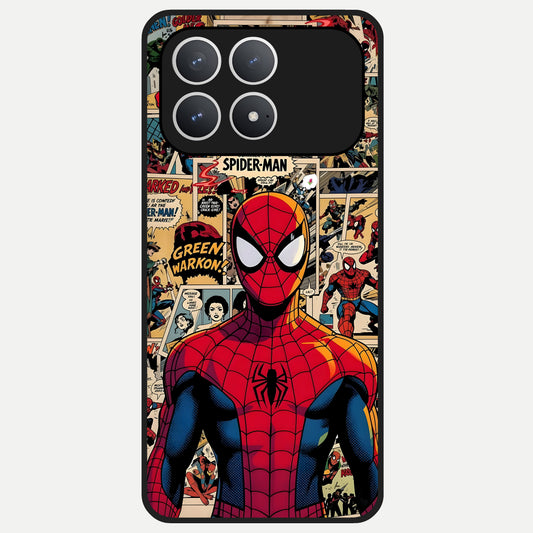  Aesthetic Spider Glass Case For Poco F8 Pro back cover – full design glossy printed glass finish