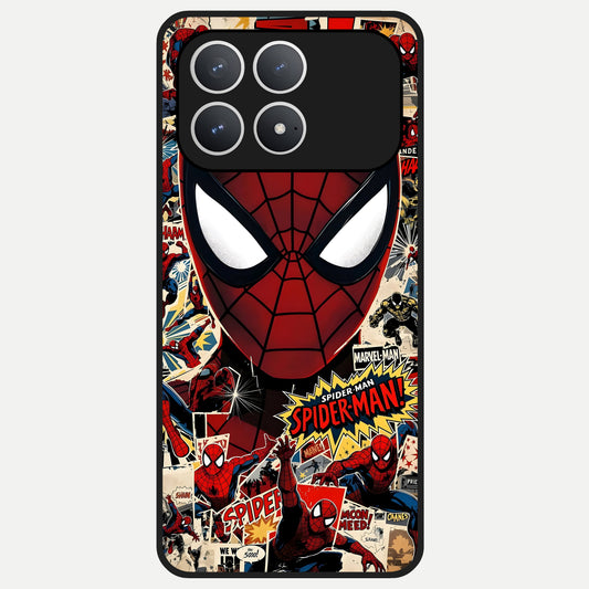  Aesthetic Wonder Spider Glass Case For Poco F8 Pro back cover – full design glossy printed glass finish