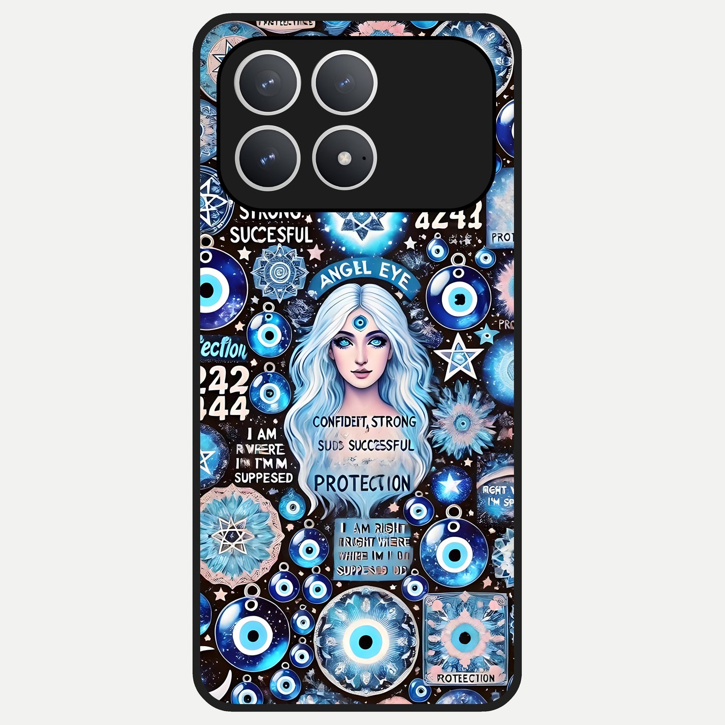  Angel Aura Shield Glass Case For Poco F8 Pro back cover – full design glossy printed glass finish
