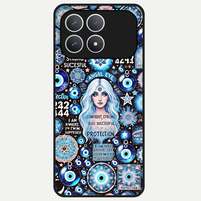  Angel Aura Shield Glass Case For Poco F8 Pro back cover – full design glossy printed glass finish