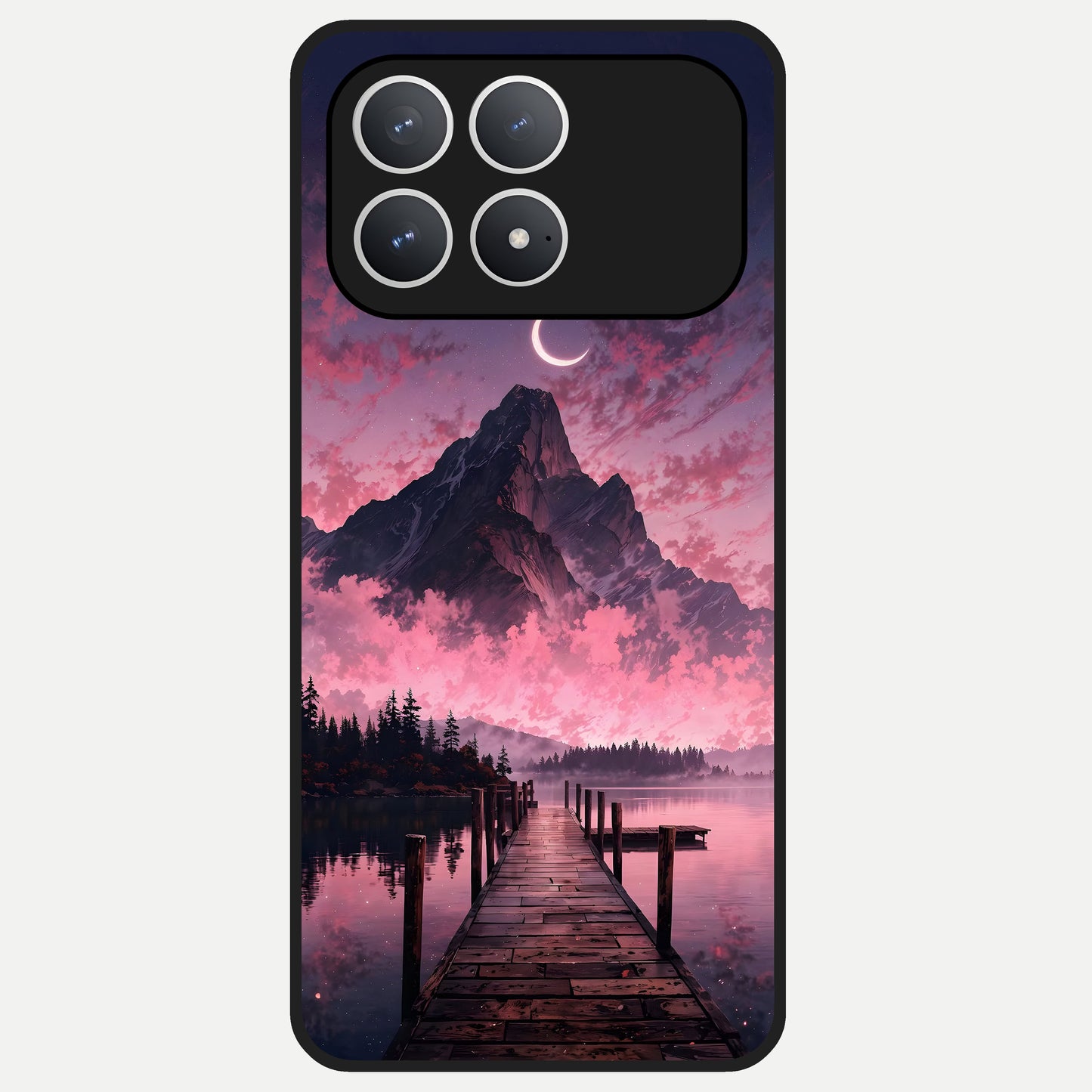  Beautiful Mountain View Glass Case For Poco F8 Pro back cover – full design glossy printed glass finish