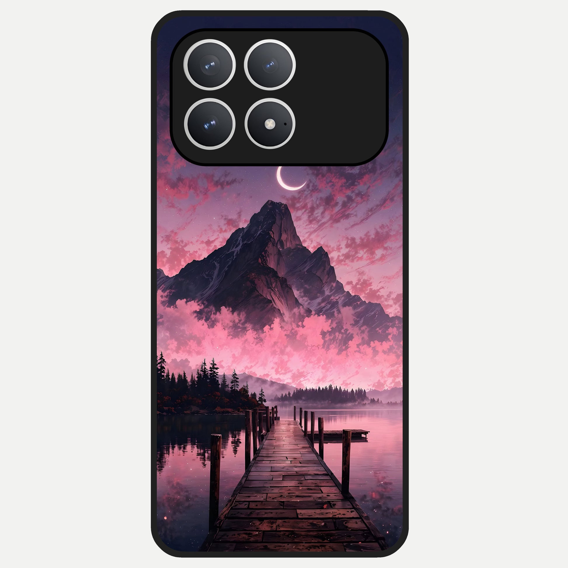  Beautiful Mountain View Glass Case For Poco F8 Pro back cover – full design glossy printed glass finish