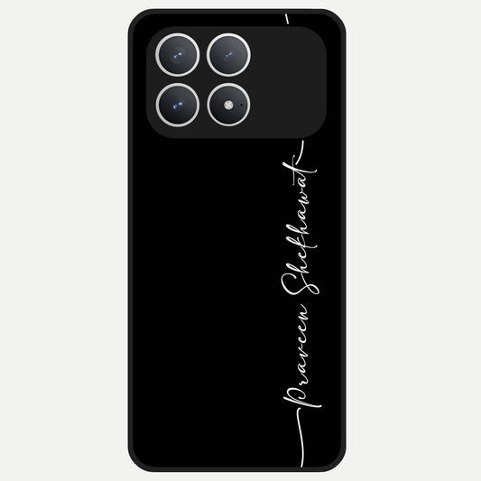  Black Tune Custom Name Glass Case For Poco F8 Pro back cover – full design glossy printed glass finish
