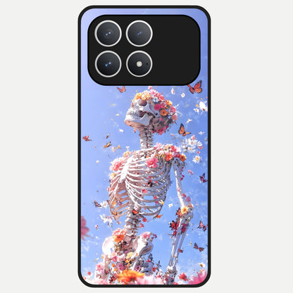  Bloom Beyond Bones Glass Case For Poco F8 Pro back cover – full design glossy printed glass finish