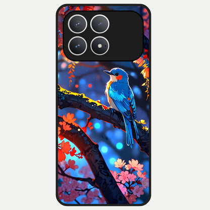  Blooming Water Drift Glass Case For Poco F8 Pro back cover – full design glossy printed glass finish