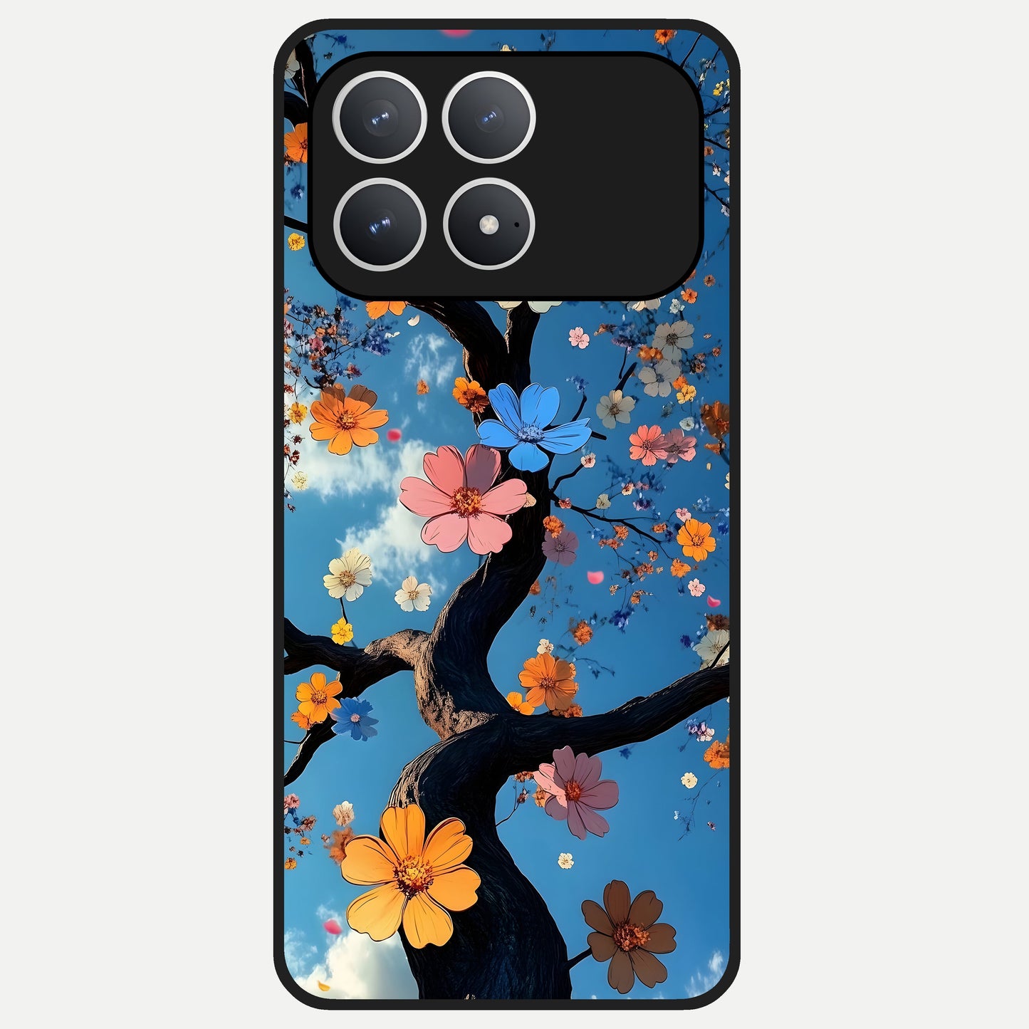  Blossom Dream Sky Glass Case For Poco F8 Pro back cover – full design glossy printed glass finish