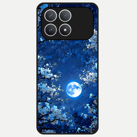  Blossom Moonlight Sky Glass Case For Poco F8 Pro back cover – full design glossy printed glass finish