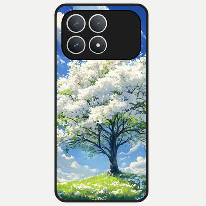  Blossom Sky Serenity Glass Case For Poco F8 Pro back cover – full design glossy printed glass finish