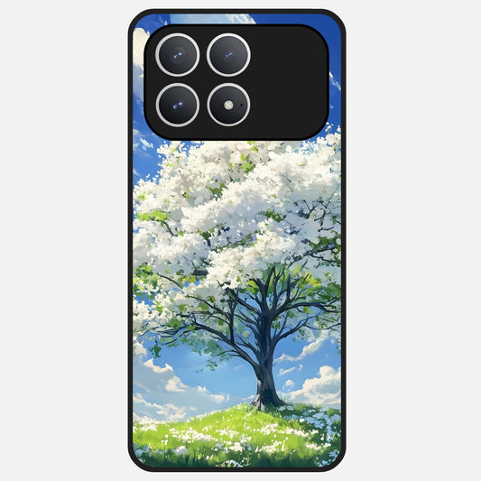  Blossom Sky Serenity Glass Case For Poco F8 Pro back cover – full design glossy printed glass finish