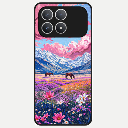  Blossom Valley Dream Glass Case For Poco F8 Pro back cover – full design glossy printed glass finish