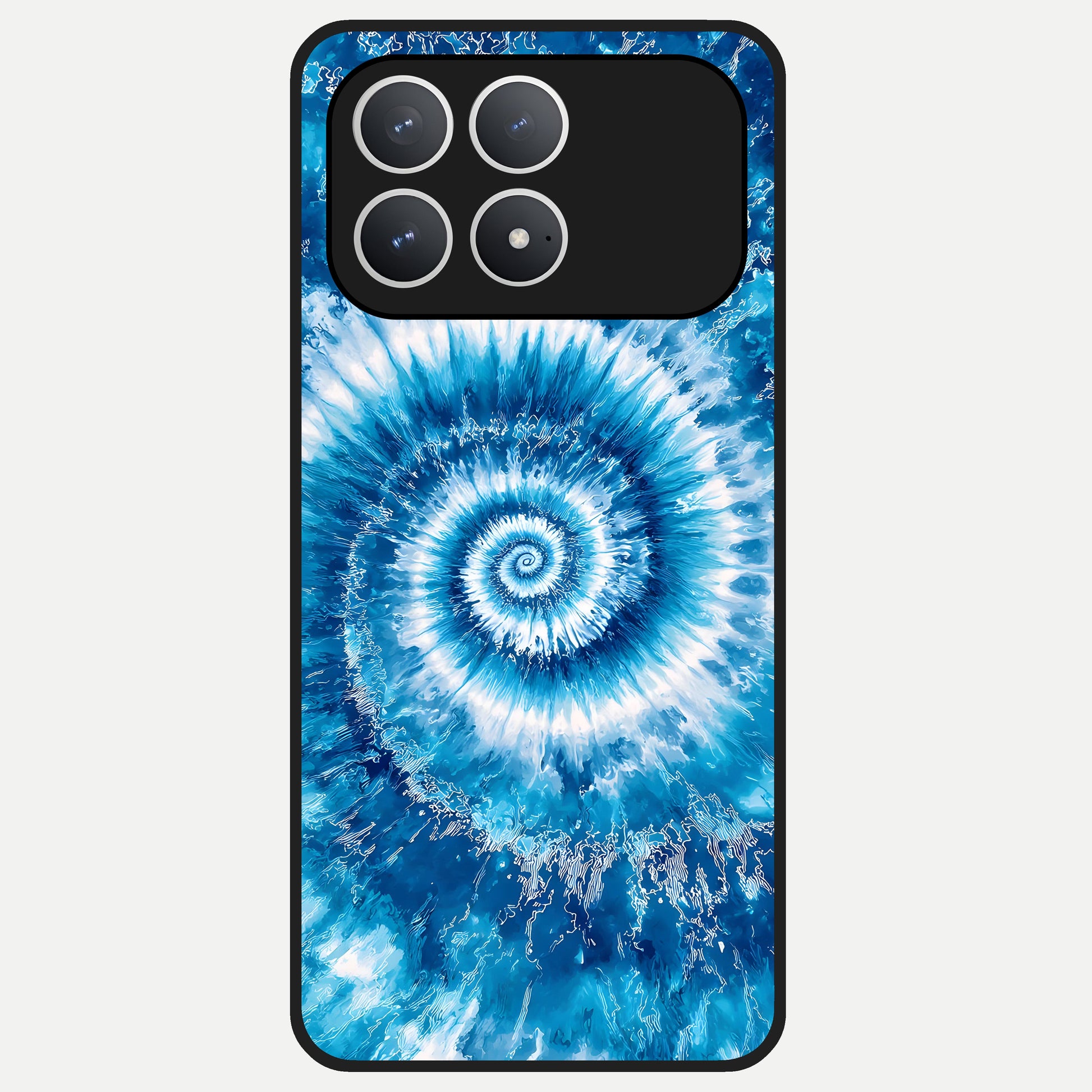 Blue Galaxy Wave Glass Case For Poco F8 Pro back cover – full design glossy printed glass finish