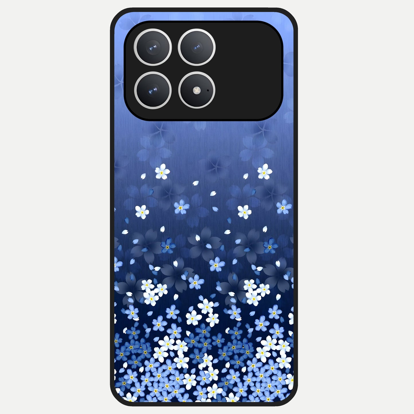  Blue Starry Glass Case For Poco F8 Pro back cover – full design glossy printed glass finish