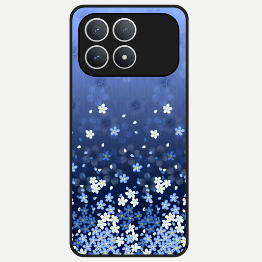  Blue Starry Glass Case For Poco F8 Pro back cover – full design glossy printed glass finish