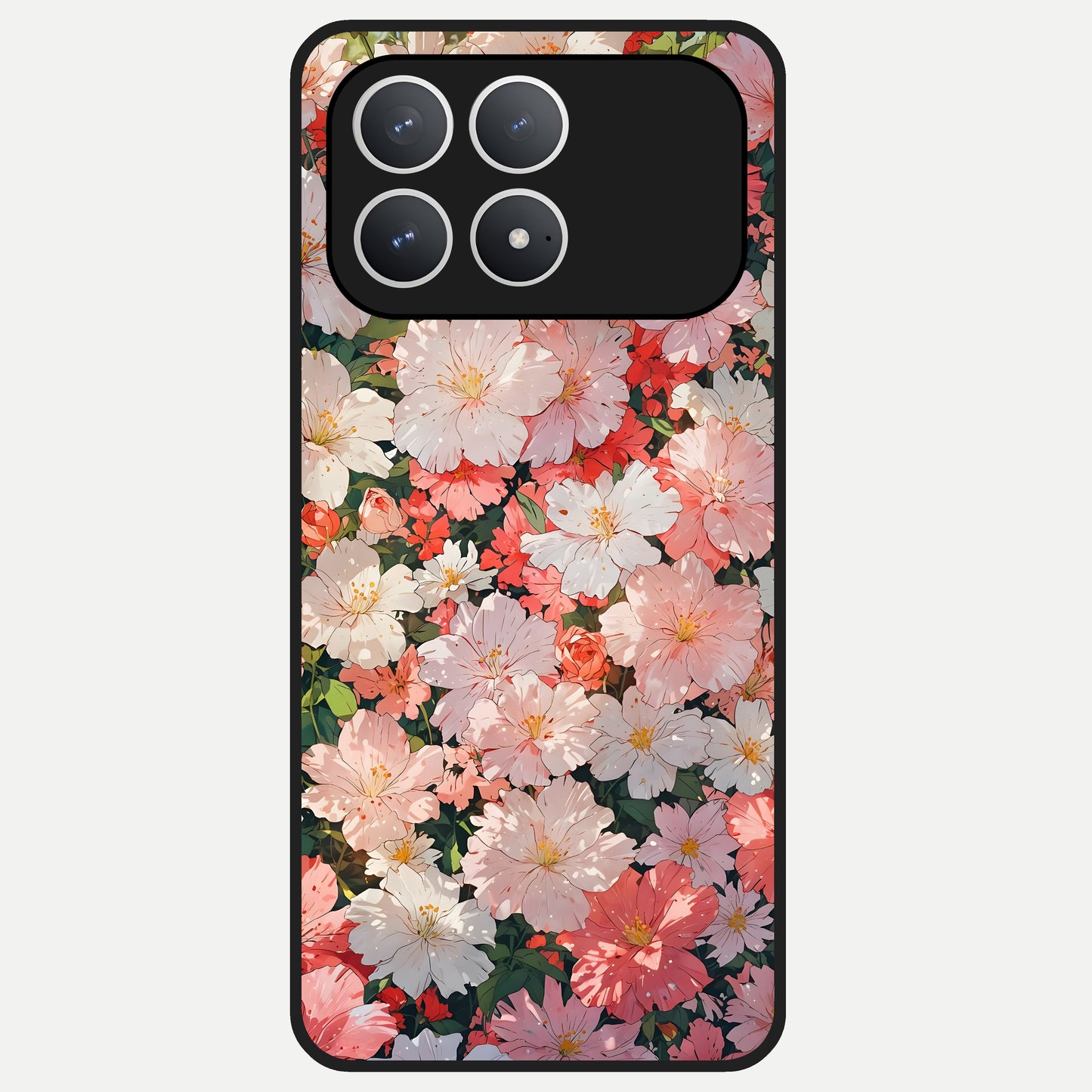  Blush Bloom Field Glass Case For Poco F8 Pro back cover – full design glossy printed glass finish