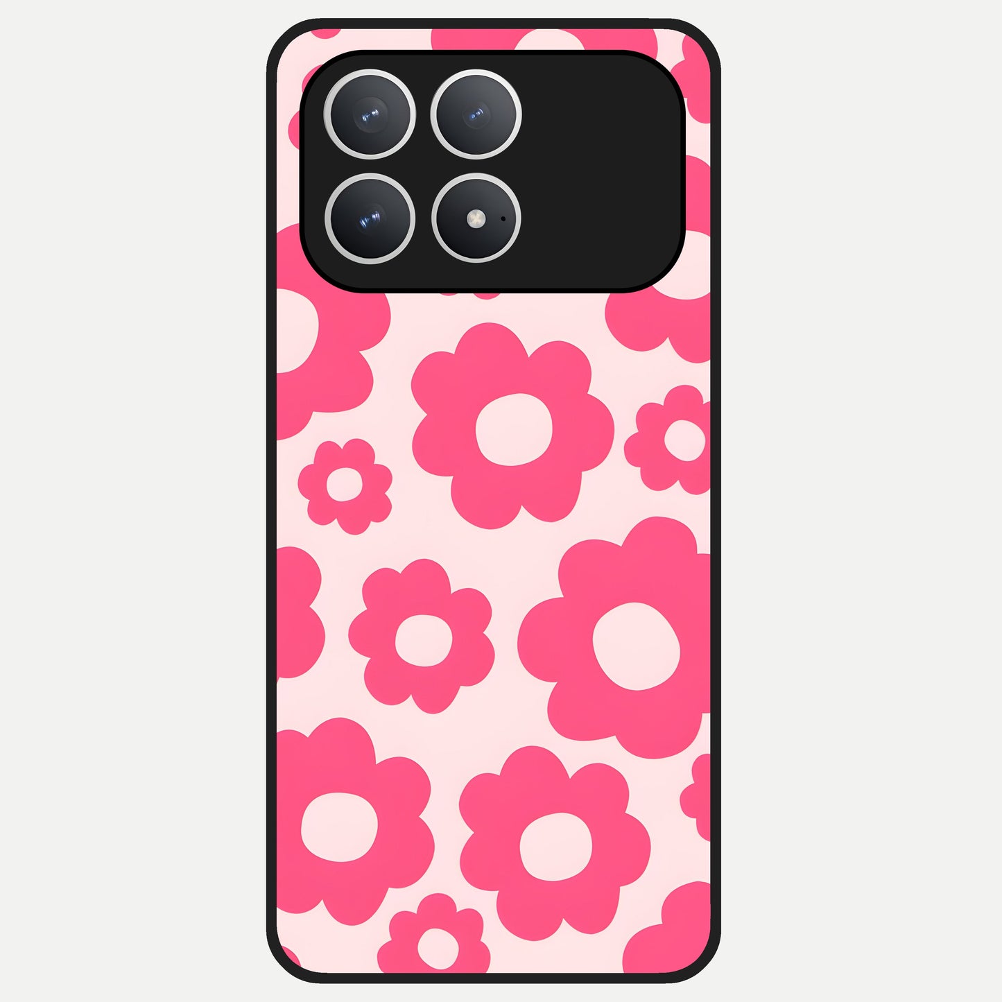  Blush Flower Pop Glass Case For Poco F8 Pro back cover – full design glossy printed glass finish