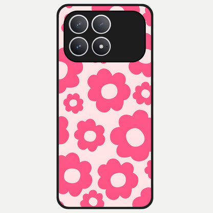  Blush Flower Pop Glass Case For Poco F8 Pro back cover – full design glossy printed glass finish