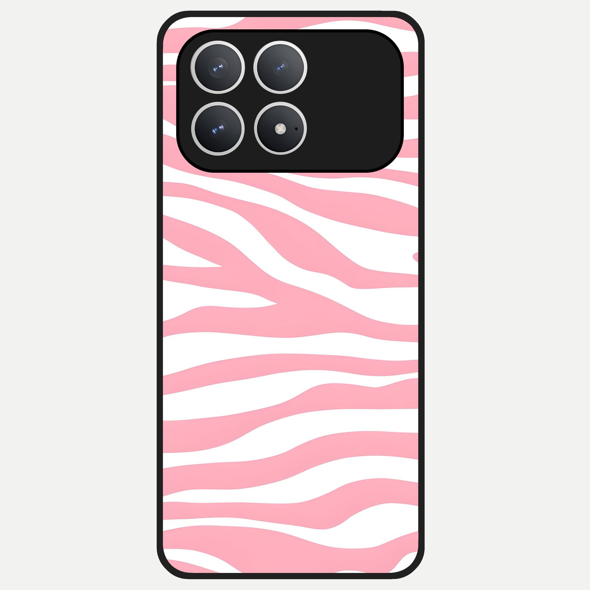  Blush Zebra Flow Glass Case For Poco F8 Pro back cover – full design glossy printed glass finish