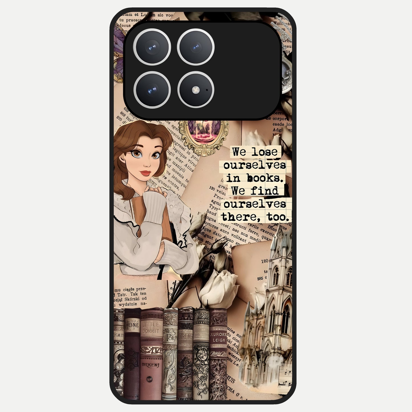  Bookish Dream World Glass Case For Poco F8 Pro back cover – full design glossy printed glass finish