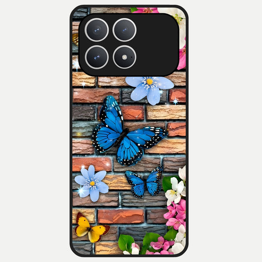  Brick Bloom Flight Glass Case For Poco F8 Pro back cover – full design glossy printed glass finish