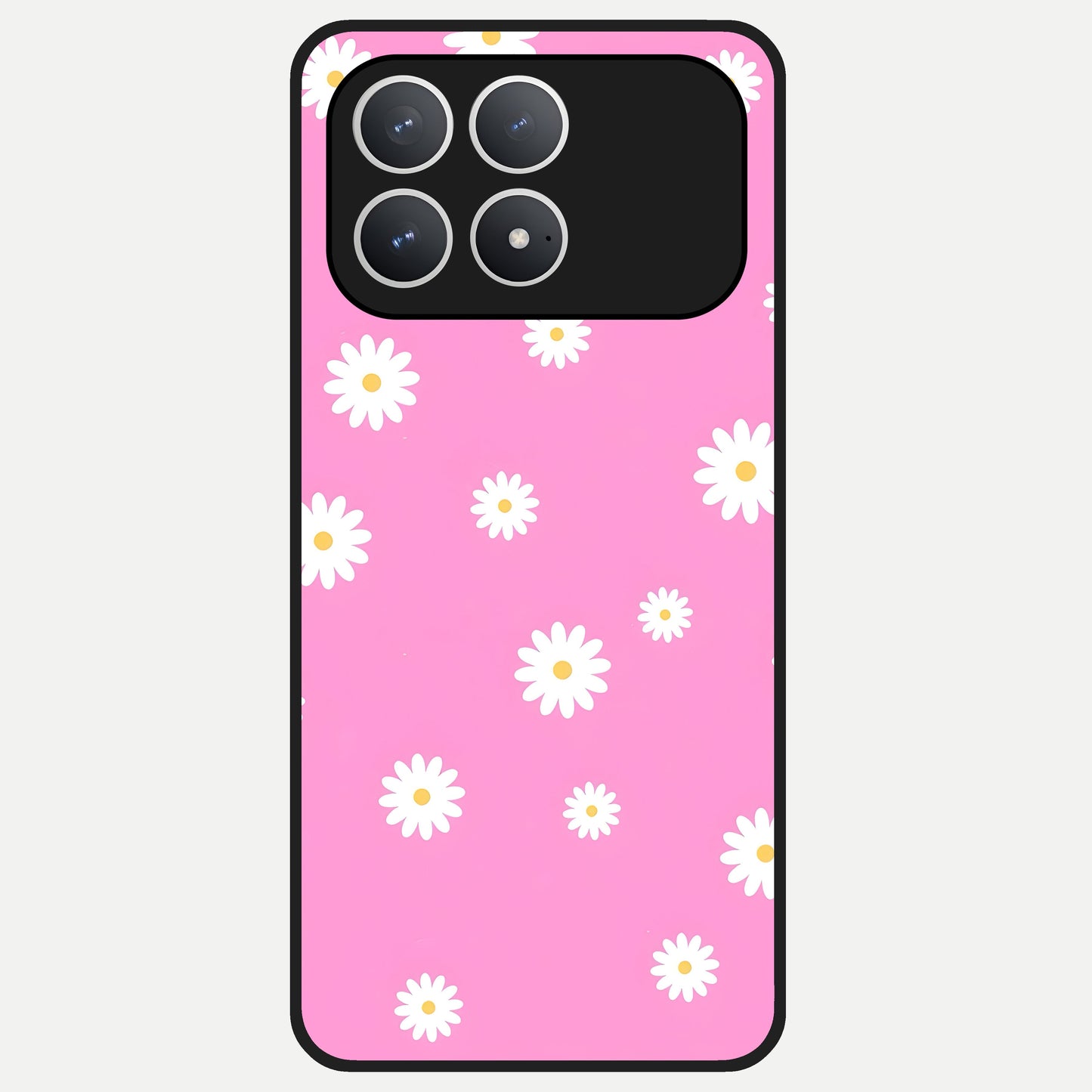  Bubblegum Daisy Pop Glass Case For Poco F8 Pro back cover – full design glossy printed glass finish