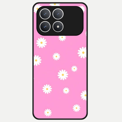  Bubblegum Daisy Pop Glass Case For Poco F8 Pro back cover – full design glossy printed glass finish