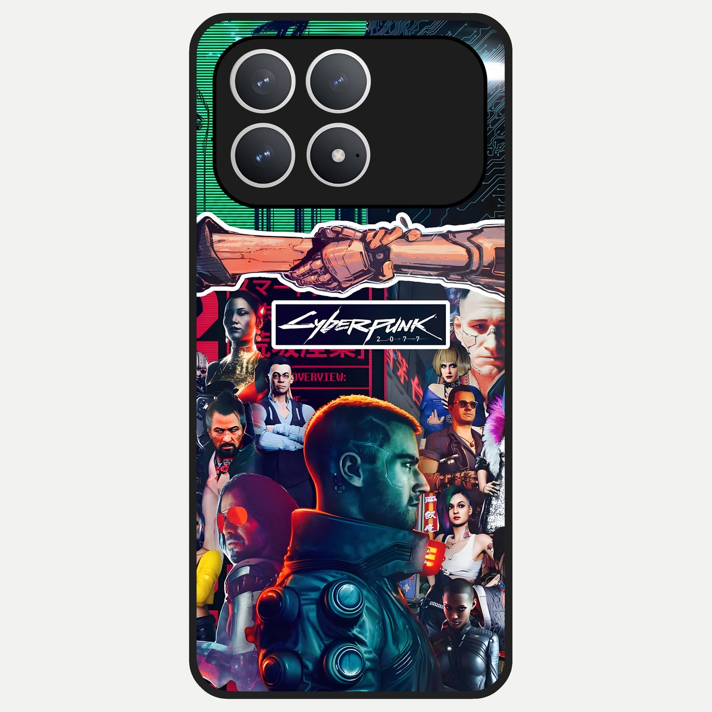  CYBERPUNK Legacy Glass Case For Poco F8 Pro back cover – full design glossy printed glass finish