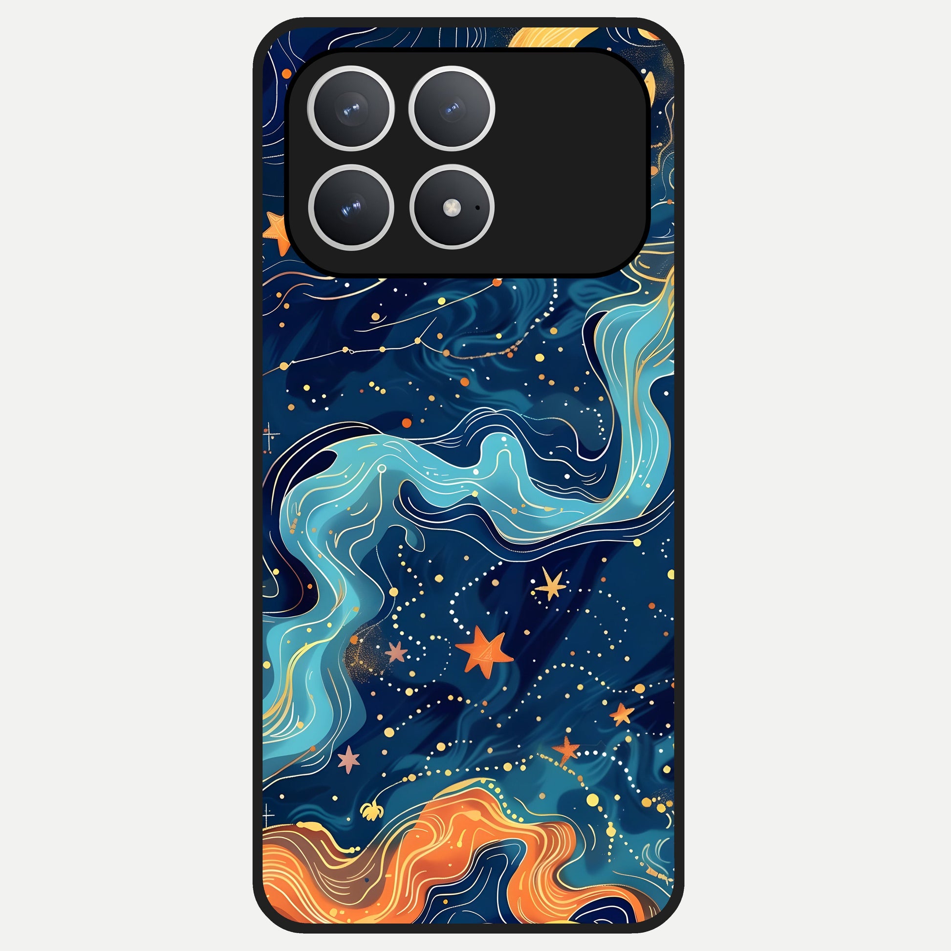 Celestial Dream Flow Glass Case For Poco F8 Pro back cover – full design glossy printed glass finish