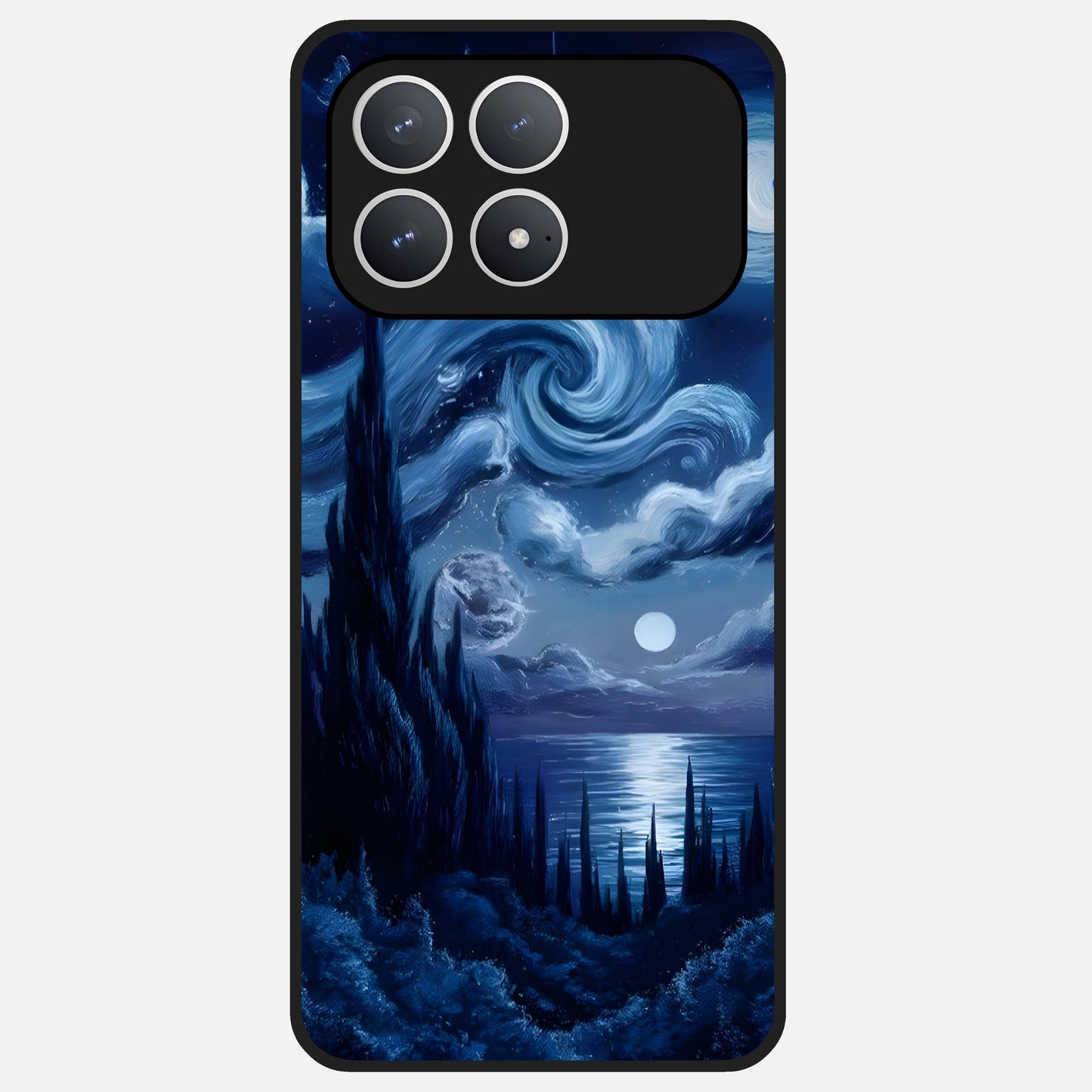  Celestial Dream Van Gogh Glass Case For Poco F8 Pro back cover – full design glossy printed glass finish