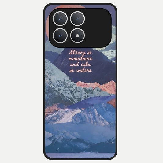  Celestial Mountain Calm Glass Case For Poco F8 Pro back cover – full design glossy printed glass finish