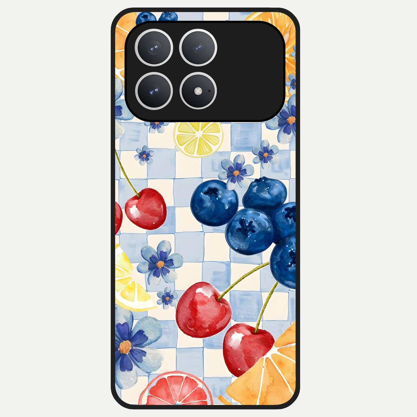  Citrus Bloom Joy Glass Case For Poco F8 Pro back cover – full design glossy printed glass finish
