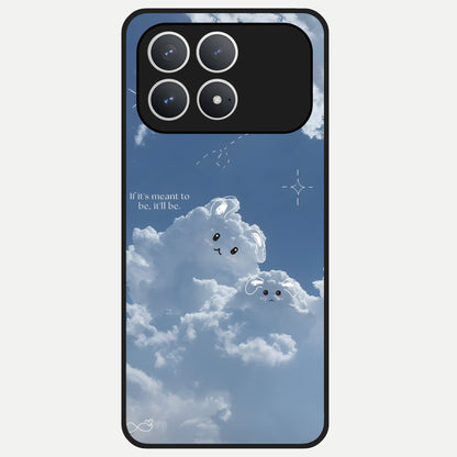  Cloud Bunny Dreams Glass Case For Poco F8 Pro back cover – full design glossy printed glass finish