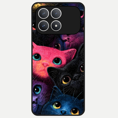  Cosmic Cats Dreams Glass Case For Poco F8 Pro back cover – full design glossy printed glass finish