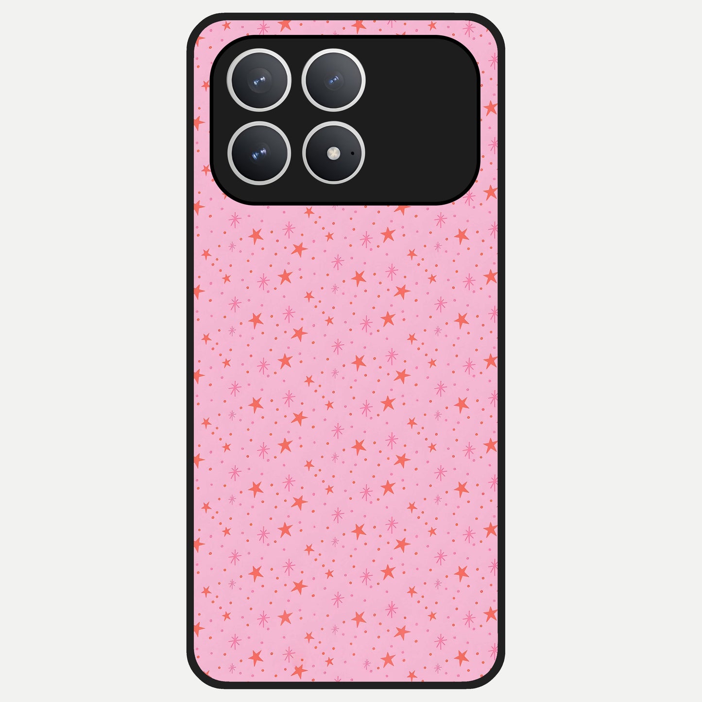  Cosmic Pink Sparkle Glass Case For Poco F8 Pro back cover – full design glossy printed glass finish