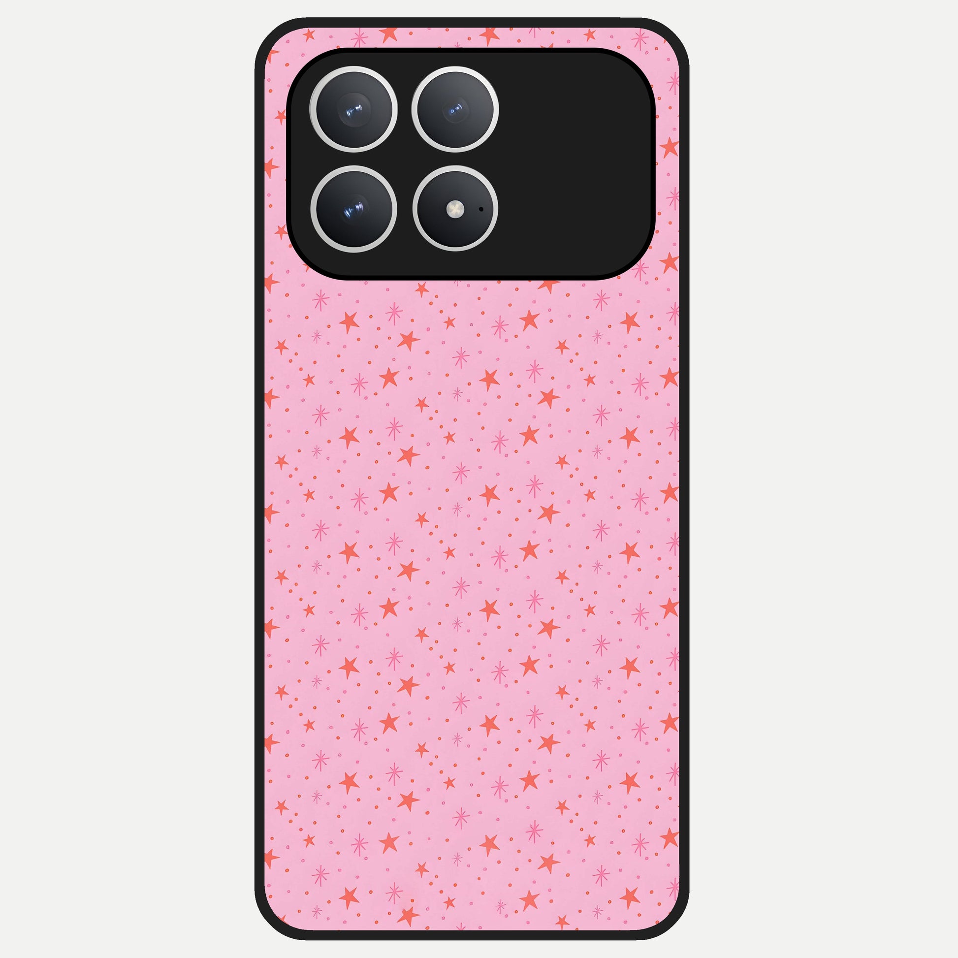  Cosmic Pink Sparkle Glass Case For Poco F8 Pro back cover – full design glossy printed glass finish