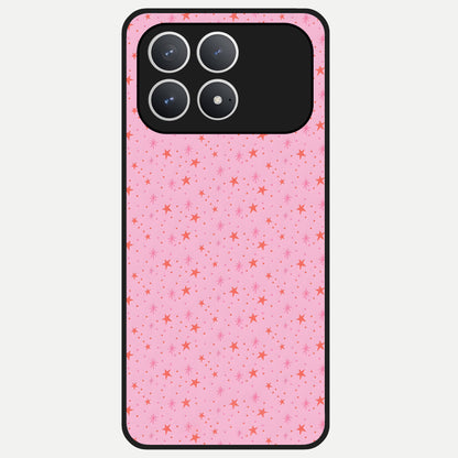  Cosmic Pink Sparkle Glass Case For Poco F8 Pro back cover – full design glossy printed glass finish