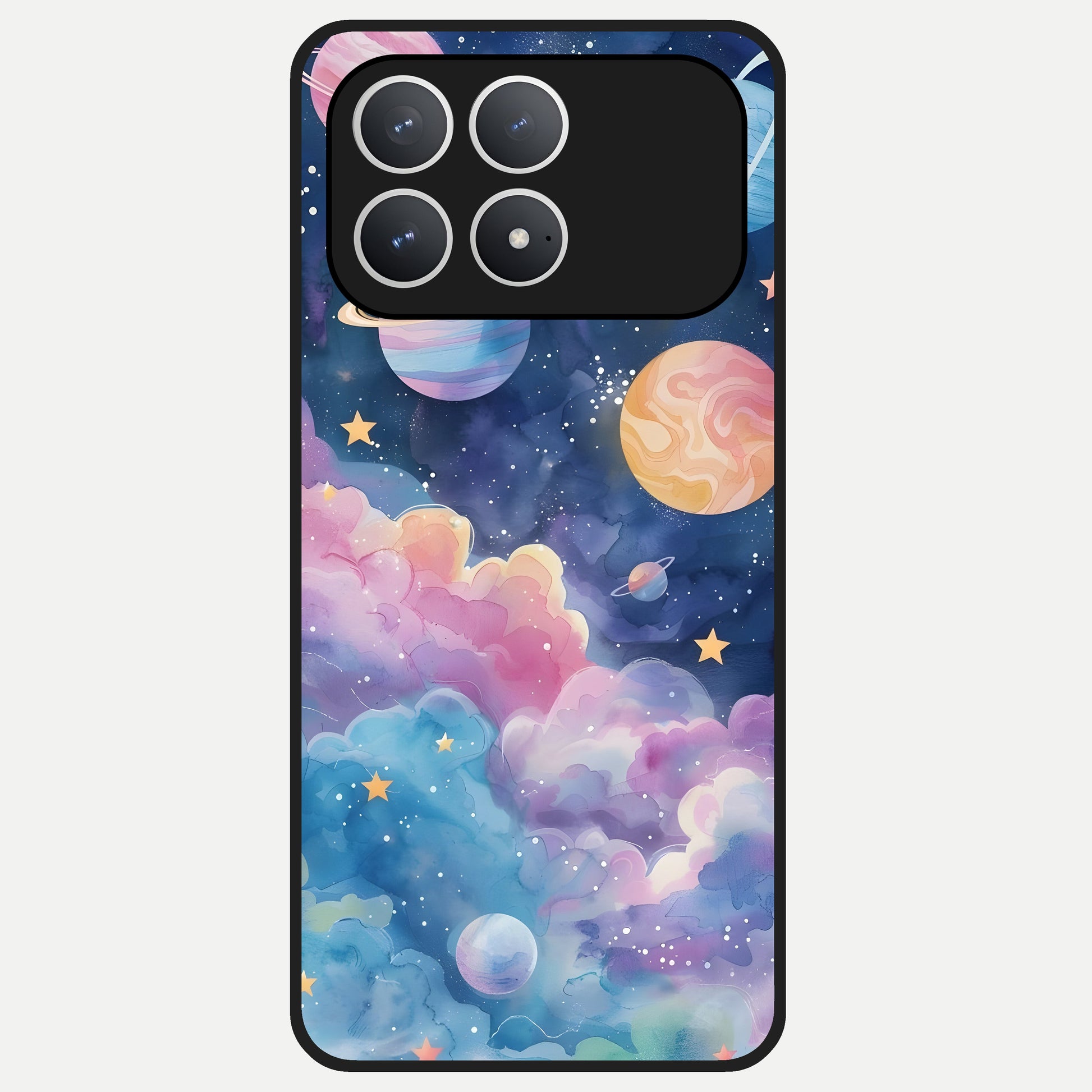  Cosmic Planet Dreams Glass Case For Poco F8 Pro back cover – full design glossy printed glass finish