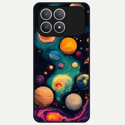  Cosmic Planet Journey Glass Case For Poco F8 Pro back cover – full design glossy printed glass finish
