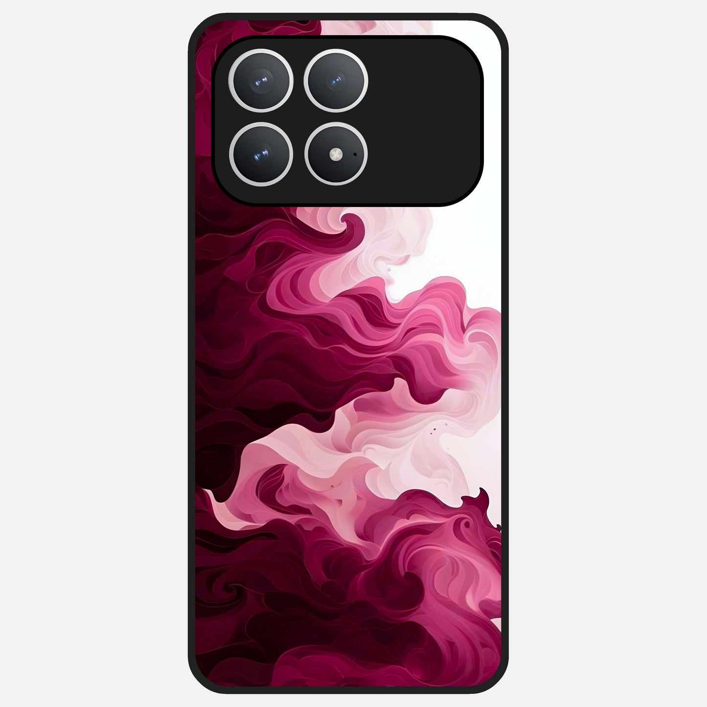  Crimson Wave Flow Glass Case For Poco F8 Pro back cover – full design glossy printed glass finish